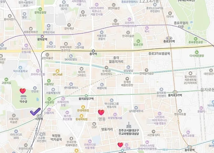 アパート The 23 Siena-10guests, Family Suite, Cityhall Station 5sec, 명동도보8분 *